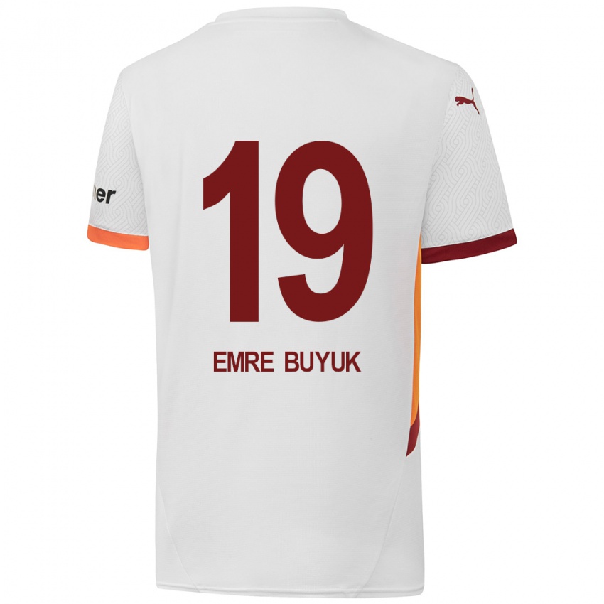 Kinder Enes Emre Büyük #19 Weiß Gelb Rot Auswärtstrikot Trikot 2024/25 T-Shirt