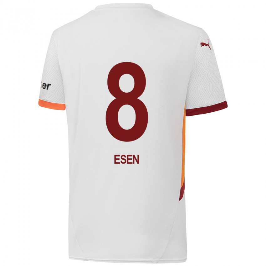 Kinder Emine Ecem Esen #8 Weiß Gelb Rot Auswärtstrikot Trikot 2024/25 T-Shirt