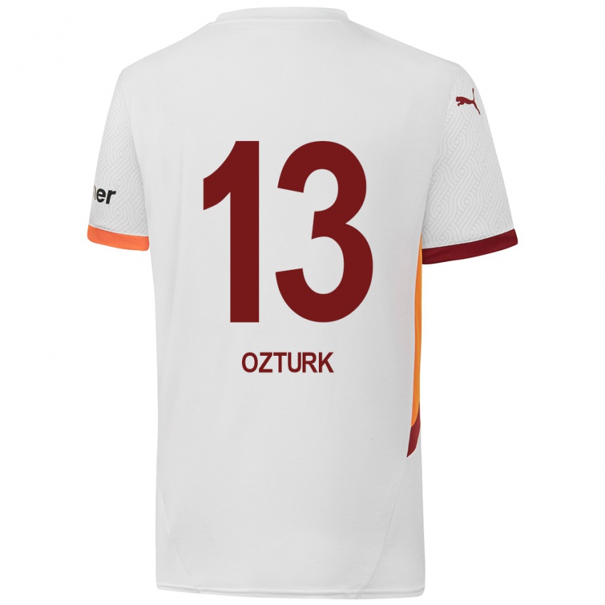 Kinder Fatma Sare Öztürk #13 Weiß Gelb Rot Auswärtstrikot Trikot 2024/25 T-Shirt