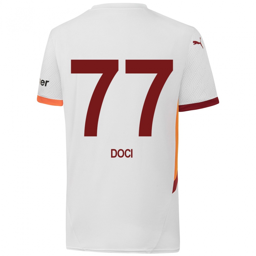 Kinder Megi Doci #77 Weiß Gelb Rot Auswärtstrikot Trikot 2024/25 T-Shirt