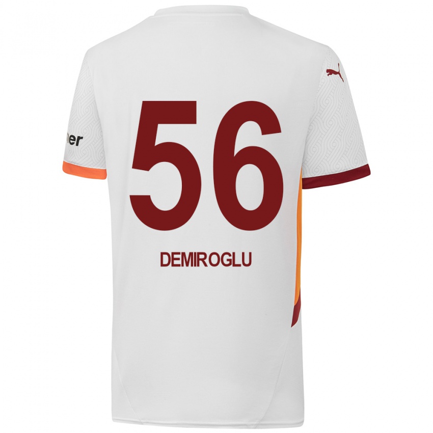 Kinder Baran Demiroğlu #56 Weiß Gelb Rot Auswärtstrikot Trikot 2024/25 T-Shirt