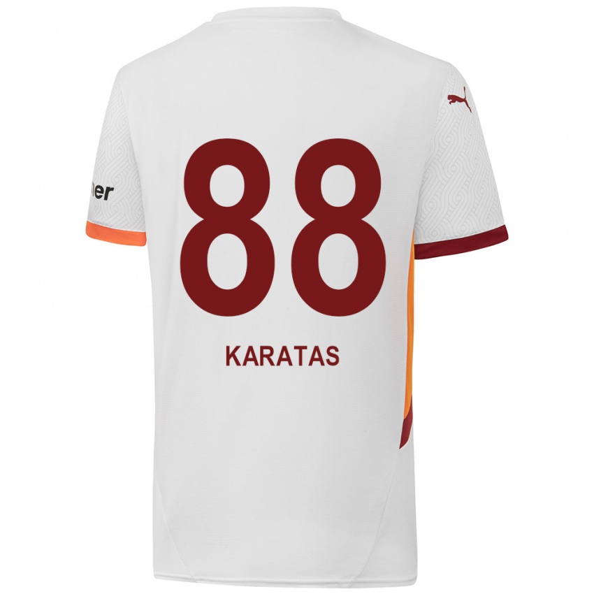 Kinder Kazımcan Karataş #88 Weiß Gelb Rot Auswärtstrikot Trikot 2024/25 T-Shirt