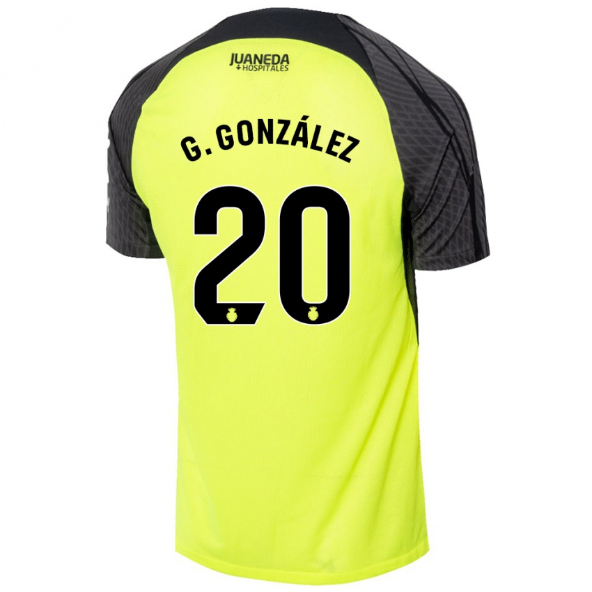 Kinder Giovanni González #20 Fluoreszierend Grün Schwarz Auswärtstrikot Trikot 2024/25 T-Shirt