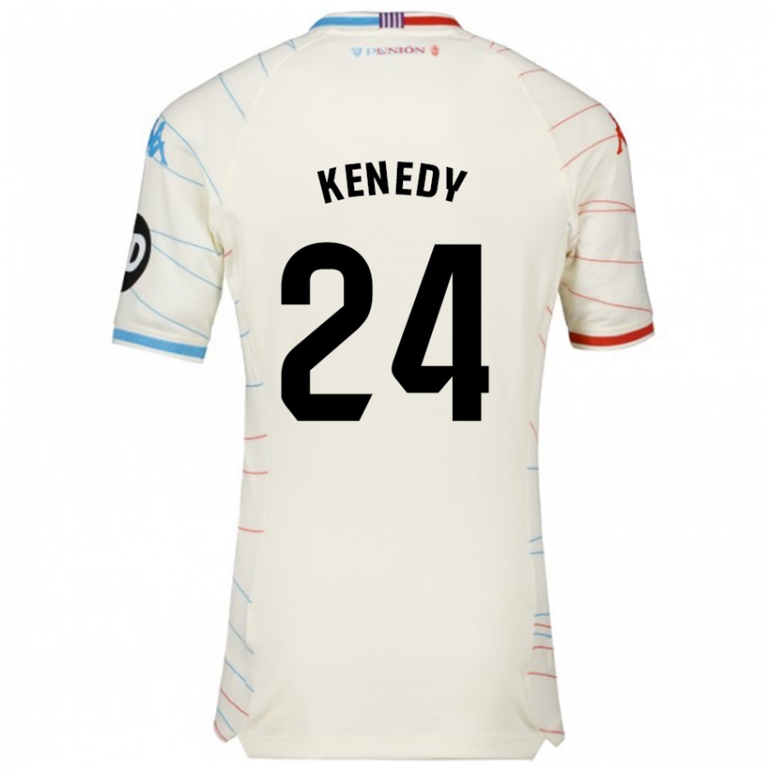 Kinder Kenedy #24 Weiß Rot Blau Auswärtstrikot Trikot 2024/25 T-Shirt