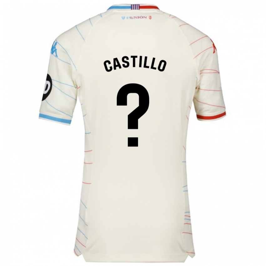 Kinder Gonzalo Castillo #0 Weiß Rot Blau Auswärtstrikot Trikot 2024/25 T-Shirt