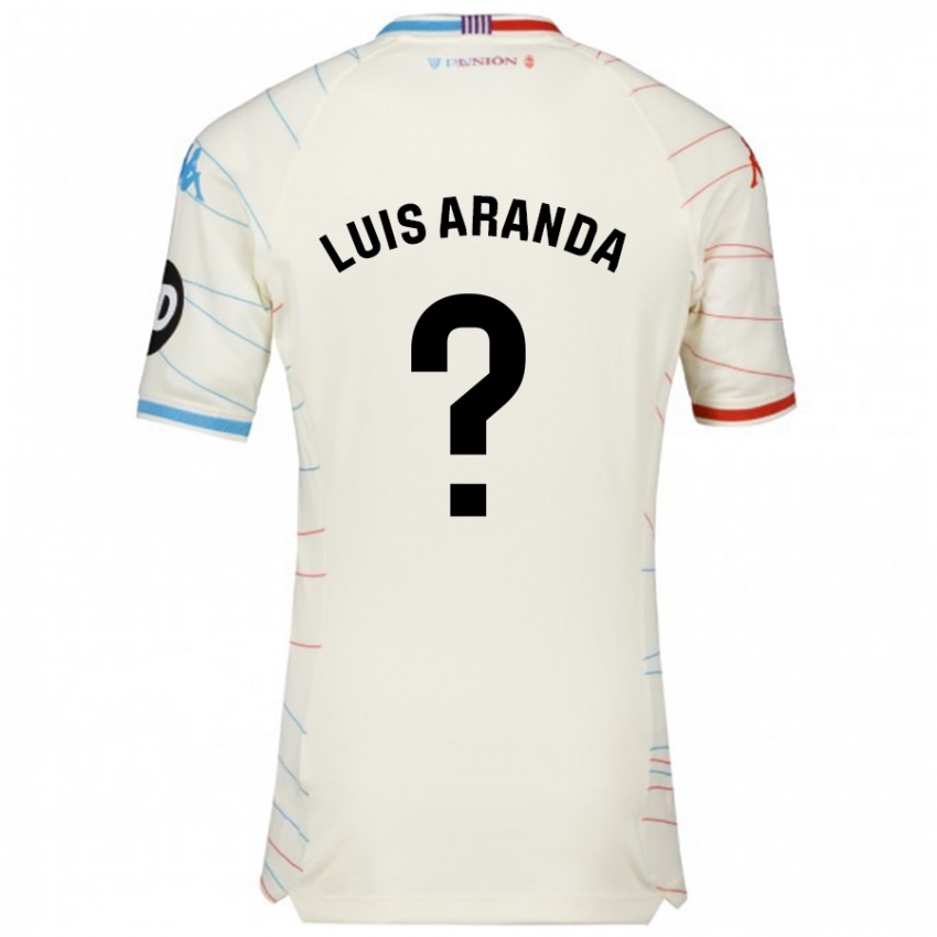 Kinder José Luis Aranda #0 Weiß Rot Blau Auswärtstrikot Trikot 2024/25 T-Shirt