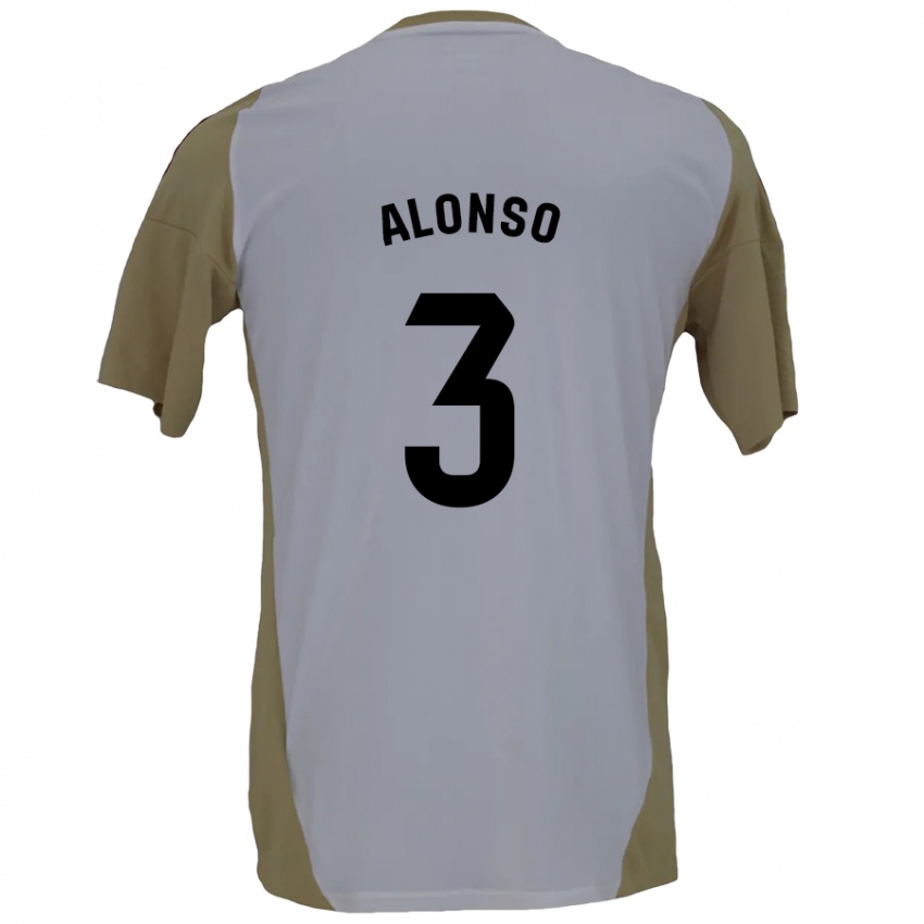 Kinder Julio Alonso #3 Braunweiß Auswärtstrikot Trikot 2024/25 T-Shirt