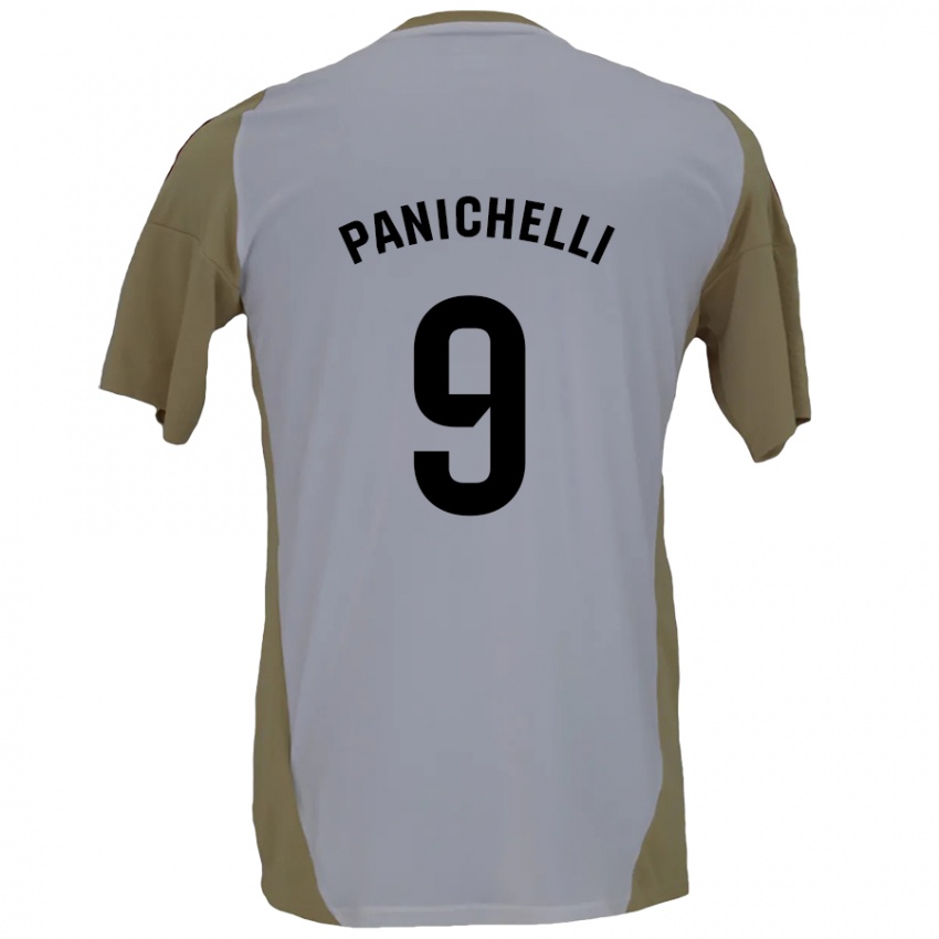 Kinder Joaquín Panichelli #9 Braunweiß Auswärtstrikot Trikot 2024/25 T-Shirt