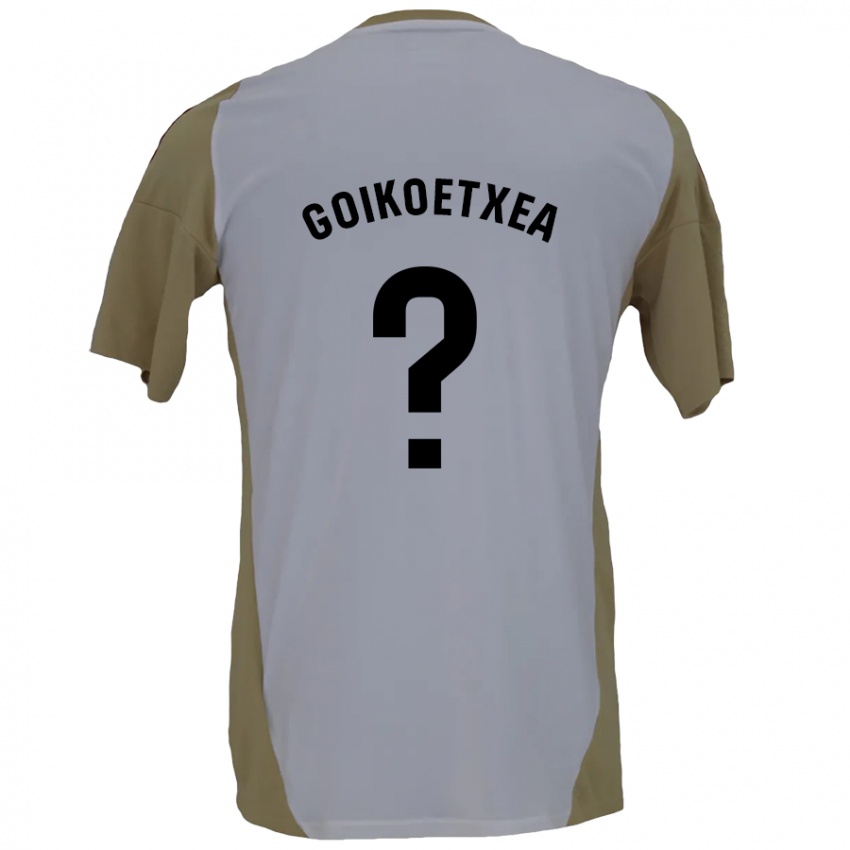 Kinder Imanol Goikoetxea #0 Braunweiß Auswärtstrikot Trikot 2024/25 T-Shirt