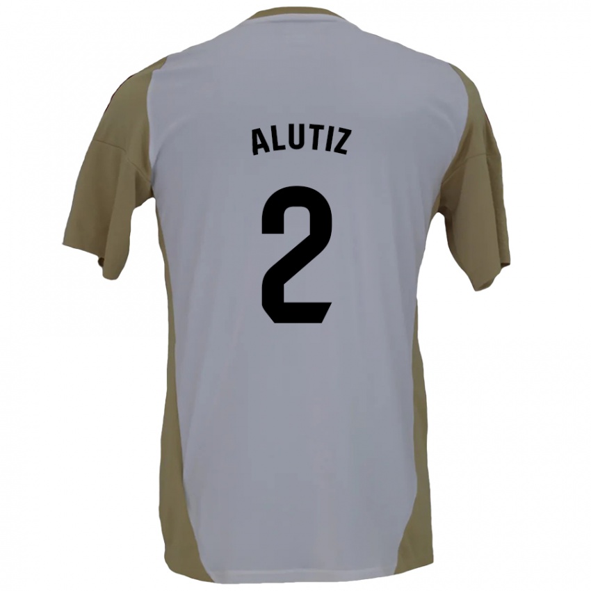 Kinder Hodei Alutiz #2 Braunweiß Auswärtstrikot Trikot 2024/25 T-Shirt