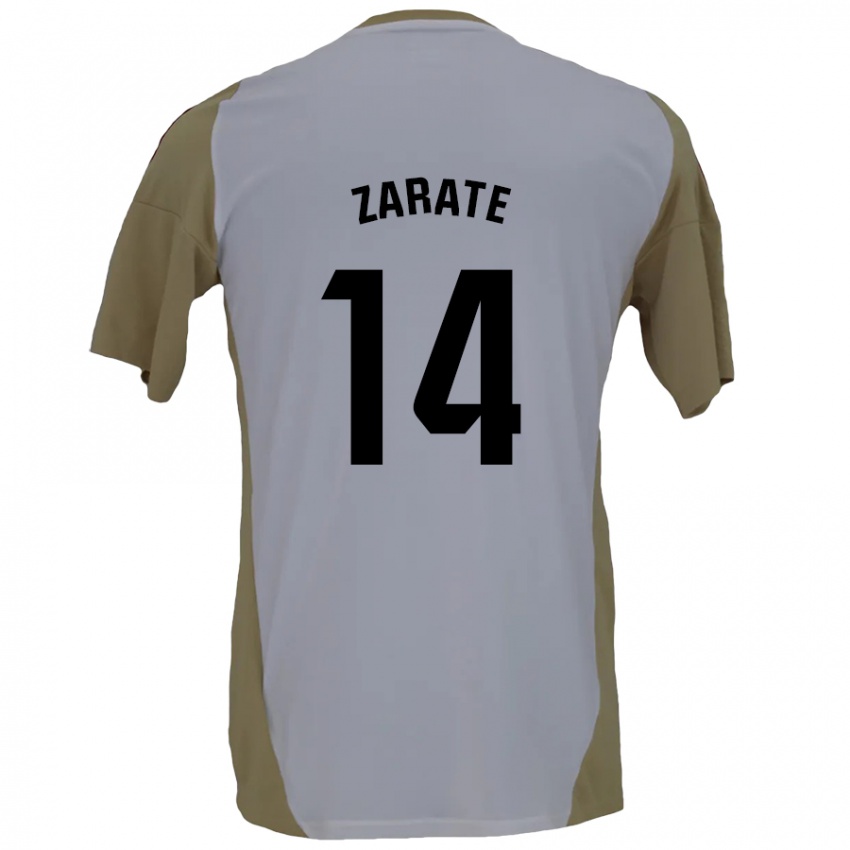 Kinder Hugo Zárate #14 Braunweiß Auswärtstrikot Trikot 2024/25 T-Shirt