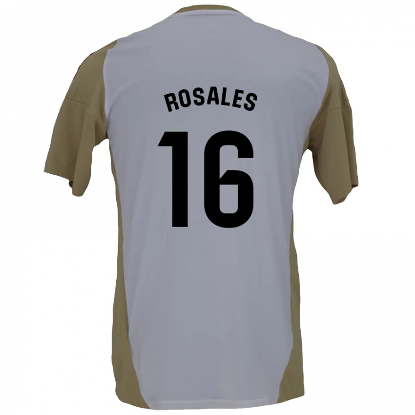 Kinder Diego Rosales #16 Braunweiß Auswärtstrikot Trikot 2024/25 T-Shirt