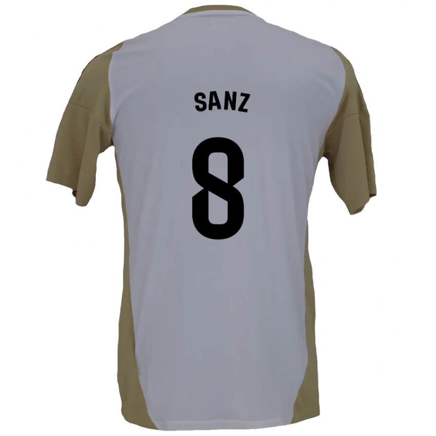 Kinder Álvaro Sanz #8 Braunweiß Auswärtstrikot Trikot 2024/25 T-Shirt