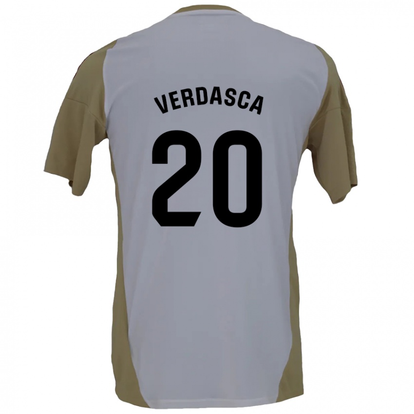 Kinder Diogo Verdasca #20 Braunweiß Auswärtstrikot Trikot 2024/25 T-Shirt