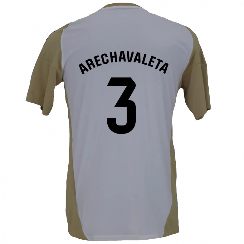 Kinder Jorge Arechavaleta #3 Braunweiß Auswärtstrikot Trikot 2024/25 T-Shirt