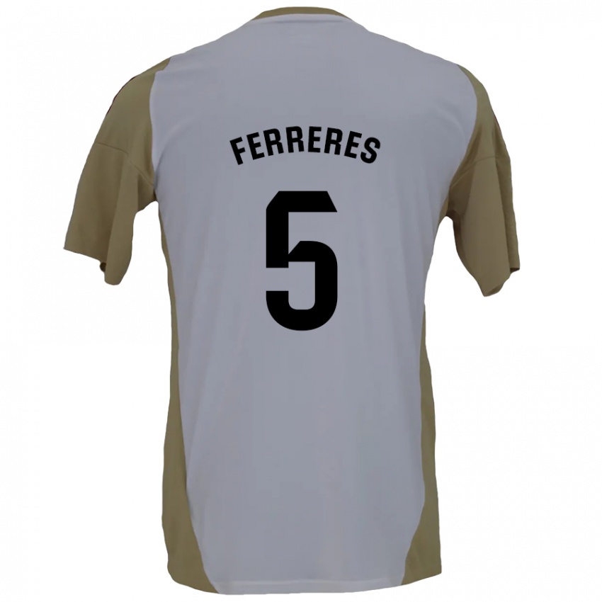 Kinder Manolo Ferreres #5 Braunweiß Auswärtstrikot Trikot 2024/25 T-Shirt