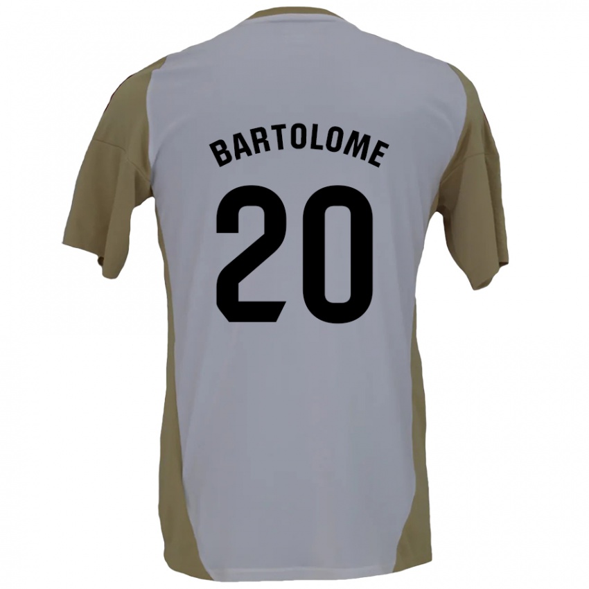 Kinder Diego Bartolomé #20 Braunweiß Auswärtstrikot Trikot 2024/25 T-Shirt