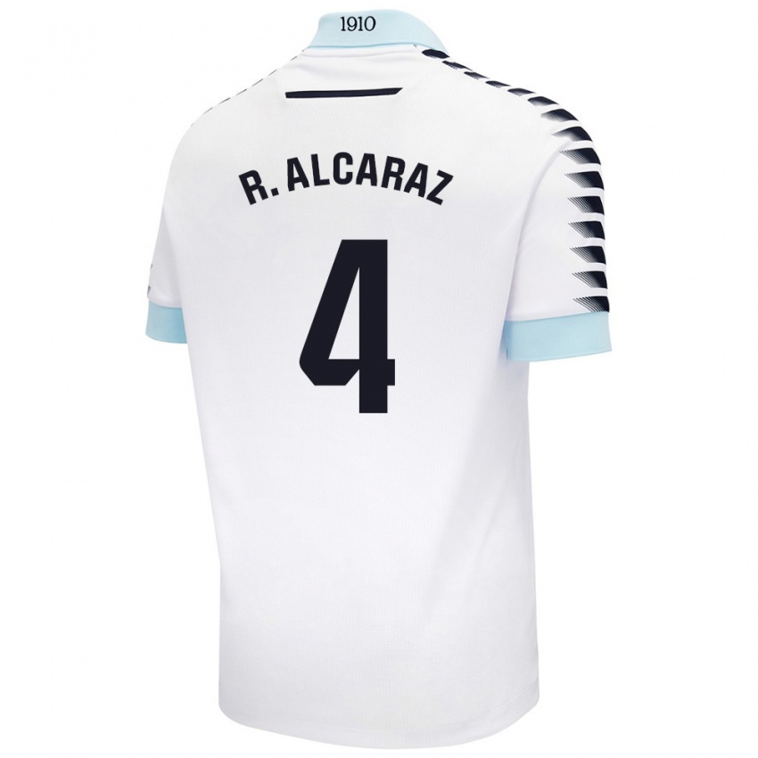 Kinder Rubén Alcaraz #4 Weiß Blau Auswärtstrikot Trikot 2024/25 T-Shirt