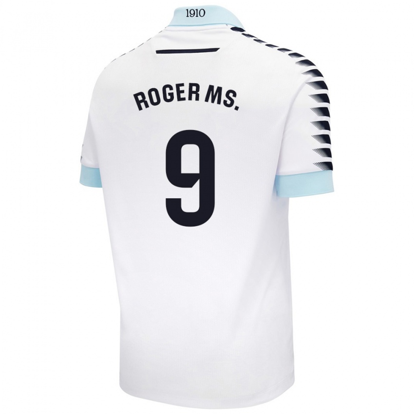 Kinder Roger Martí #9 Weiß Blau Auswärtstrikot Trikot 2024/25 T-Shirt