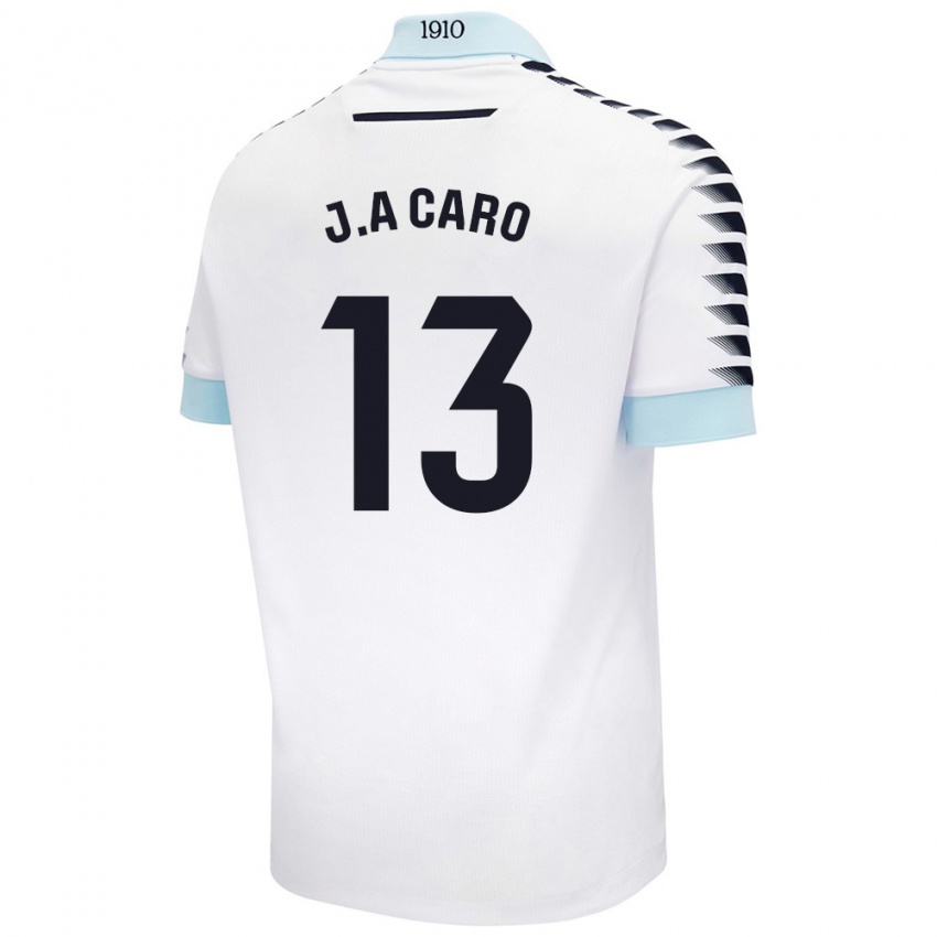 Kinder José Antonio Caro #13 Weiß Blau Auswärtstrikot Trikot 2024/25 T-Shirt