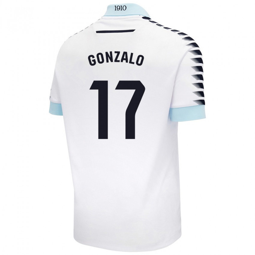 Kinder Gonzalo Escalante #17 Weiß Blau Auswärtstrikot Trikot 2024/25 T-Shirt