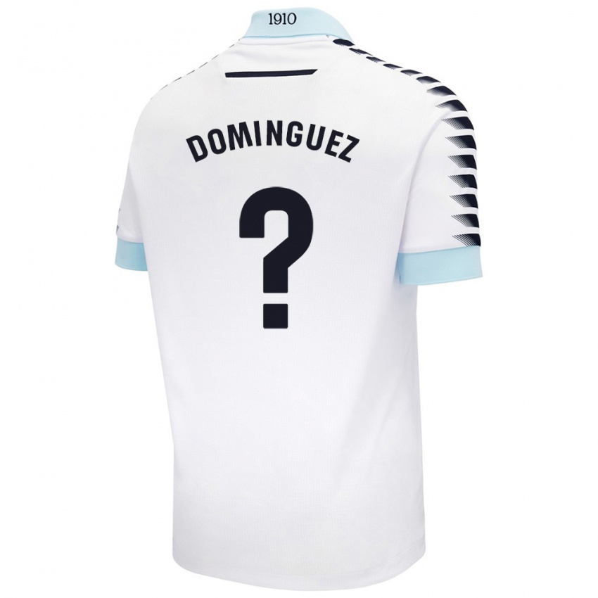 Kinder Rubén Domínguez #0 Weiß Blau Auswärtstrikot Trikot 2024/25 T-Shirt