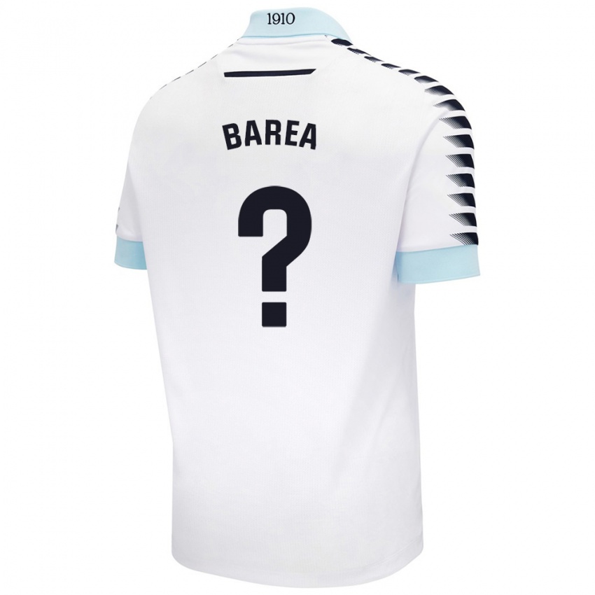 Kinder Pablo Barea #0 Weiß Blau Auswärtstrikot Trikot 2024/25 T-Shirt