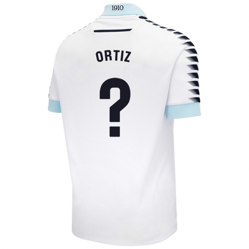 Kinder Pablo Ortiz #0 Weiß Blau Auswärtstrikot Trikot 2024/25 T-Shirt