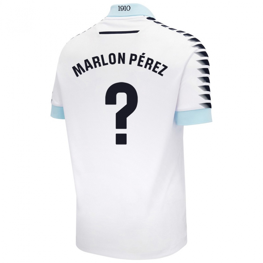 Kinder Marlon Pérez #0 Weiß Blau Auswärtstrikot Trikot 2024/25 T-Shirt