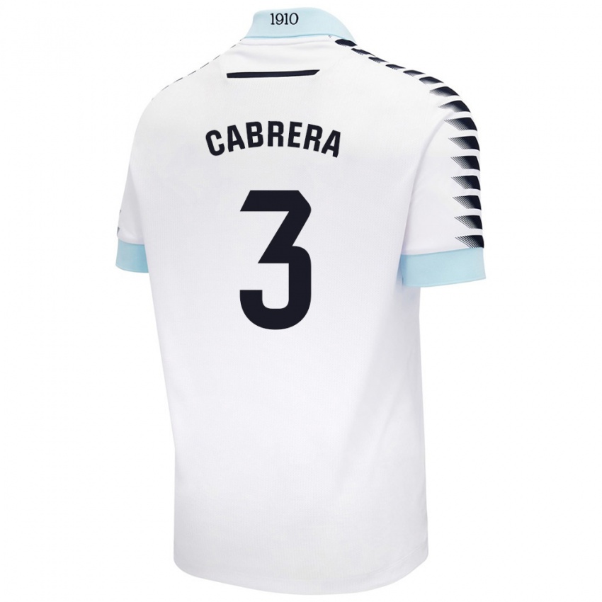 Kinder Julio Cabrera #3 Weiß Blau Auswärtstrikot Trikot 2024/25 T-Shirt