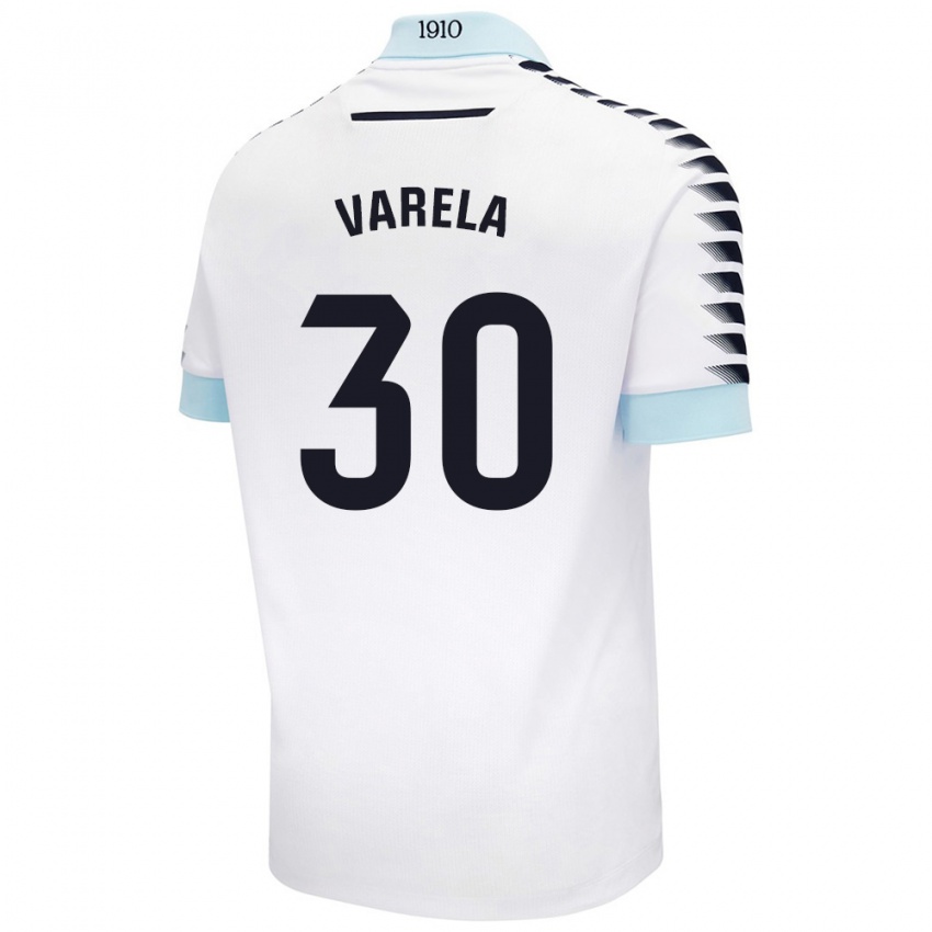 Kinder Brandon Varela #30 Weiß Blau Auswärtstrikot Trikot 2024/25 T-Shirt