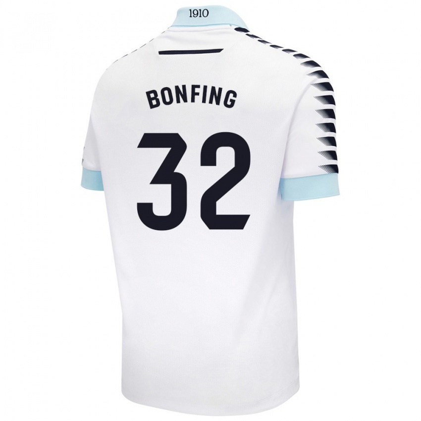 Kinder Boubacar Bonfing #32 Weiß Blau Auswärtstrikot Trikot 2024/25 T-Shirt