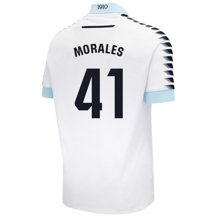 Kinder Luis Morales #41 Weiß Blau Auswärtstrikot Trikot 2024/25 T-Shirt