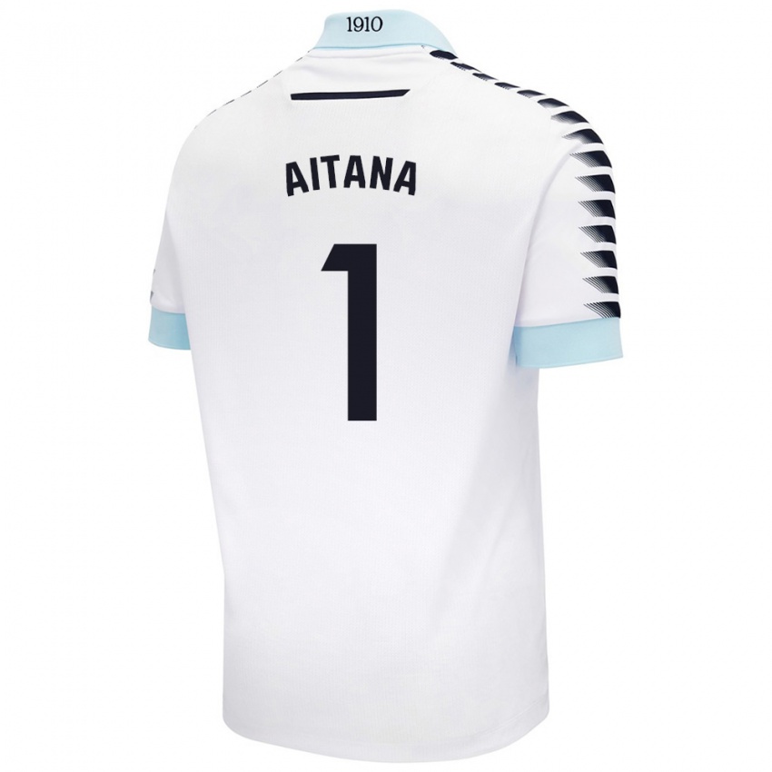 Kinder Aitana #1 Weiß Blau Auswärtstrikot Trikot 2024/25 T-Shirt