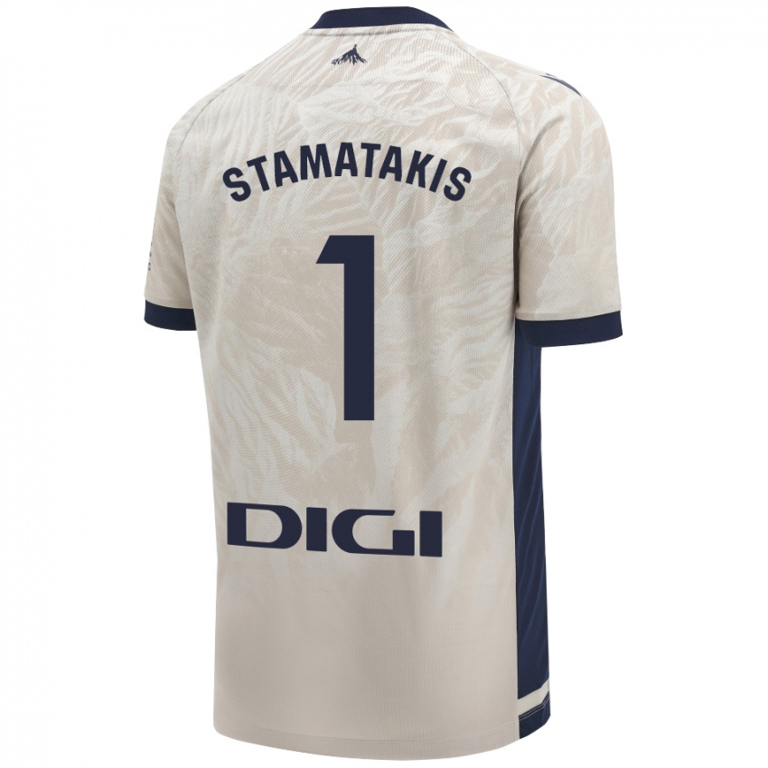 Kinder Dimitrios Stamatakis #1 Hellgrau Auswärtstrikot Trikot 2024/25 T-Shirt