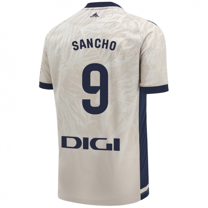 Kinder Dani Sancho #9 Hellgrau Auswärtstrikot Trikot 2024/25 T-Shirt