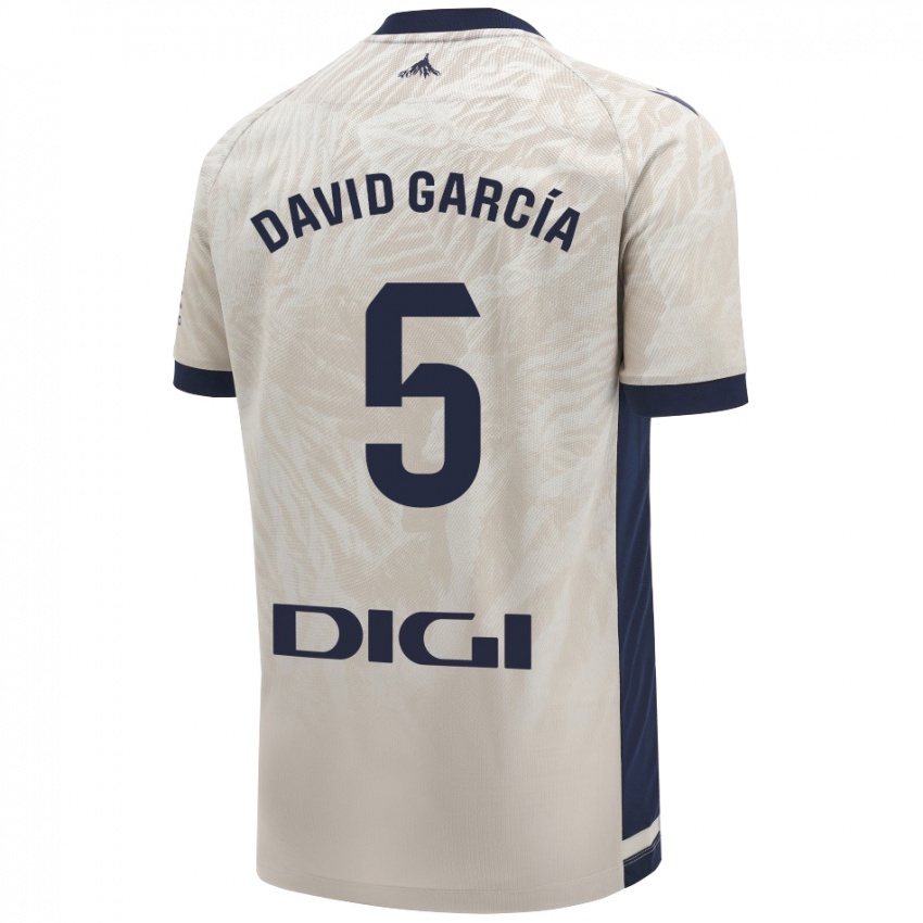 Kinder David García #5 Hellgrau Auswärtstrikot Trikot 2024/25 T-Shirt