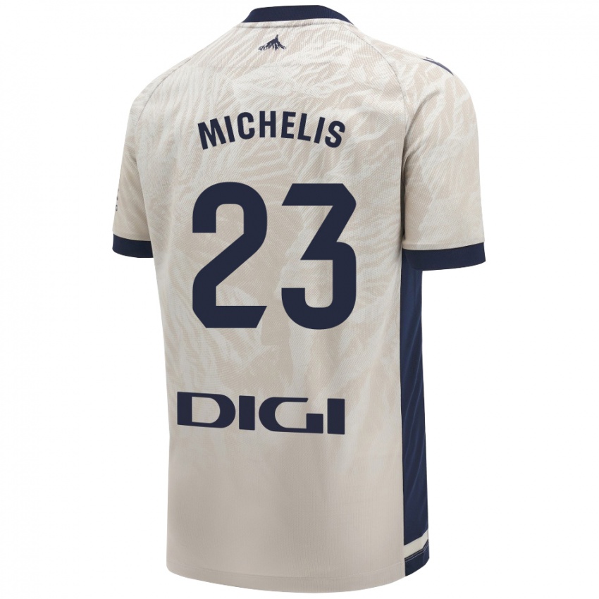 Kinder Nikolaos Michelis #23 Hellgrau Auswärtstrikot Trikot 2024/25 T-Shirt