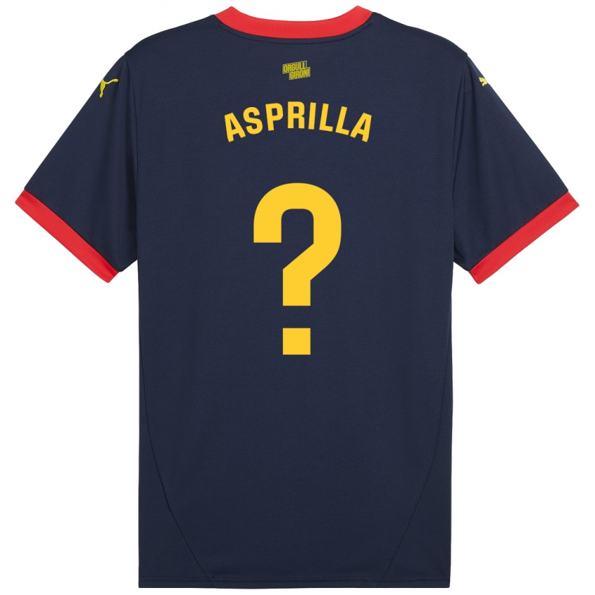 Kinder Yáser Asprilla #0 Marinerot Auswärtstrikot Trikot 2024/25 T-Shirt