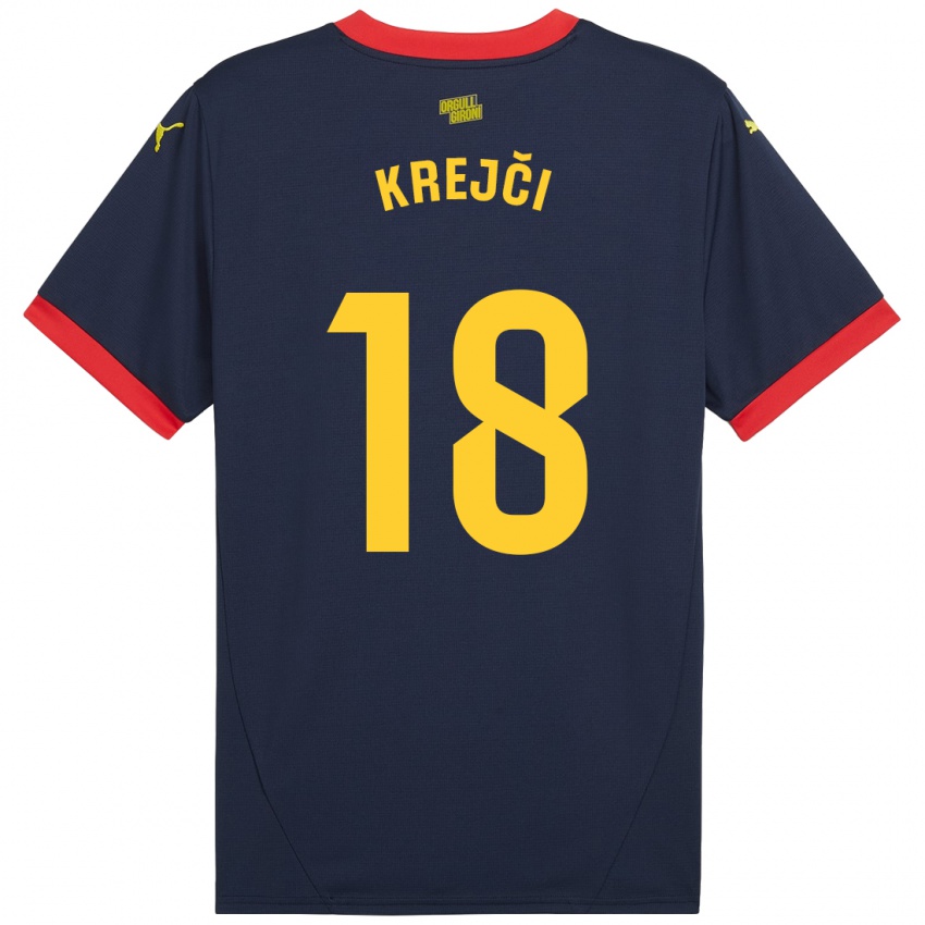 Kinder Ladislav Krejci #18 Marinerot Auswärtstrikot Trikot 2024/25 T-Shirt