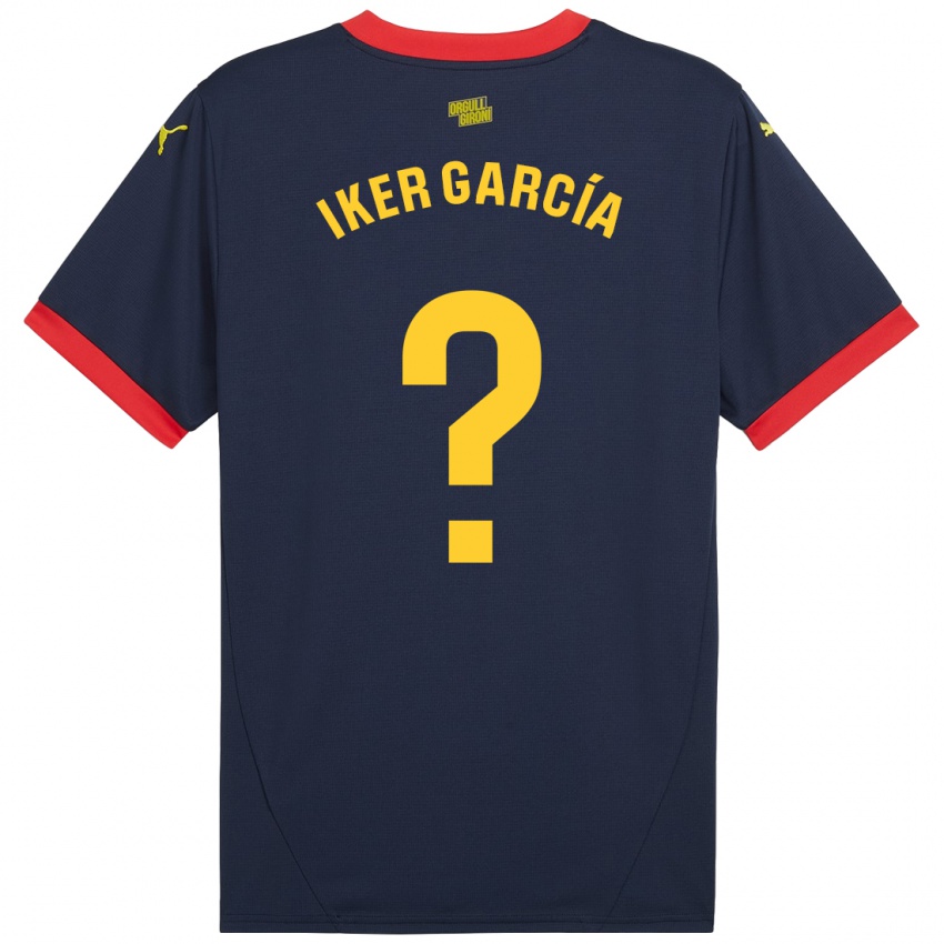 Kinder Iker García #0 Marinerot Auswärtstrikot Trikot 2024/25 T-Shirt