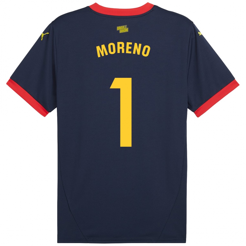 Kinder Gerard Moreno #1 Marinerot Auswärtstrikot Trikot 2024/25 T-Shirt