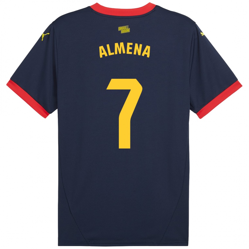 Kinder Iker Almena #7 Marinerot Auswärtstrikot Trikot 2024/25 T-Shirt