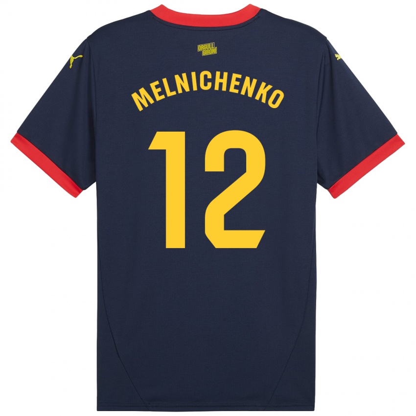 Kinder Dmytro Melnichenko #12 Marinerot Auswärtstrikot Trikot 2024/25 T-Shirt