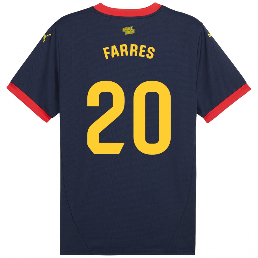 Kinder Biel Farrés #20 Marinerot Auswärtstrikot Trikot 2024/25 T-Shirt