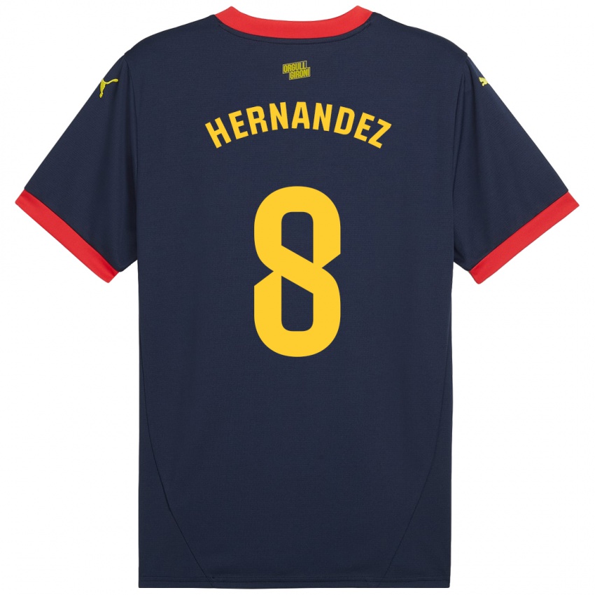 Kinder Sofia Hernández #8 Marinerot Auswärtstrikot Trikot 2024/25 T-Shirt