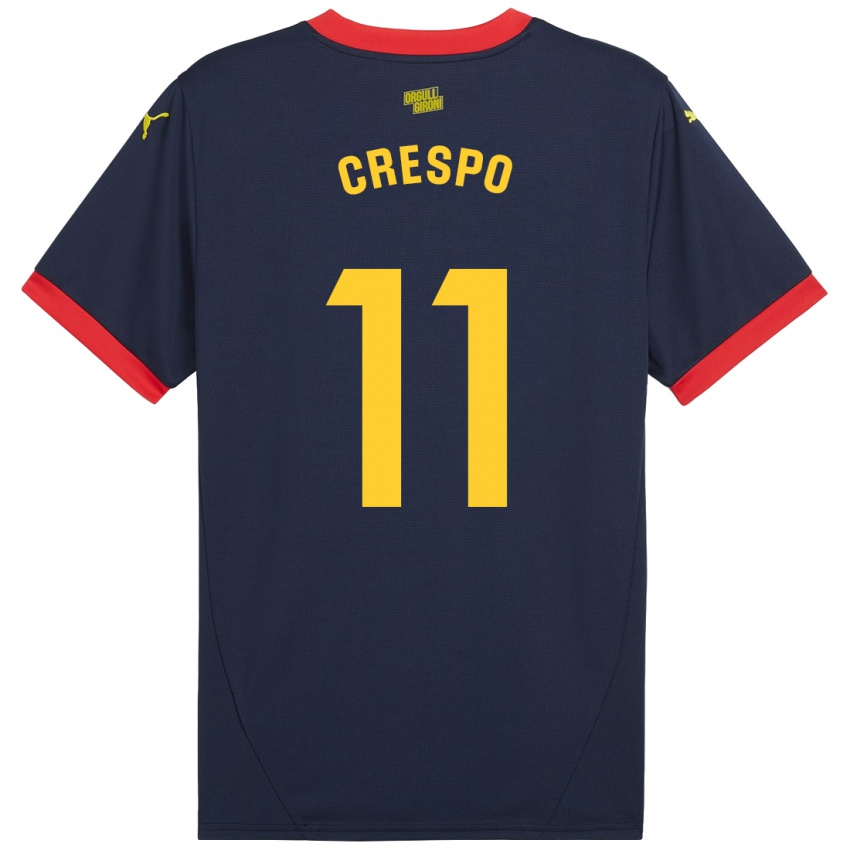 Kinder Lydia Crespo #11 Marinerot Auswärtstrikot Trikot 2024/25 T-Shirt