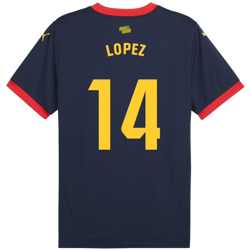 Kinder Judith López #14 Marinerot Auswärtstrikot Trikot 2024/25 T-Shirt