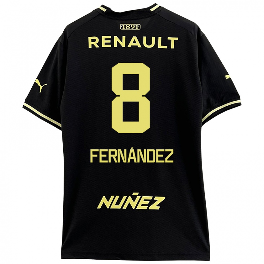 Kinder Leonardo Fernández #8 Schwarz Gelb Auswärtstrikot Trikot 2024/25 T-Shirt