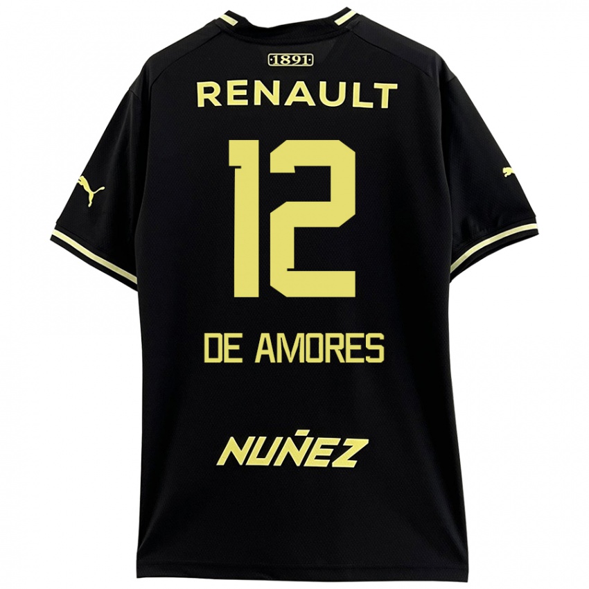 Kinder Guillermo De Amores #12 Schwarz Gelb Auswärtstrikot Trikot 2024/25 T-Shirt